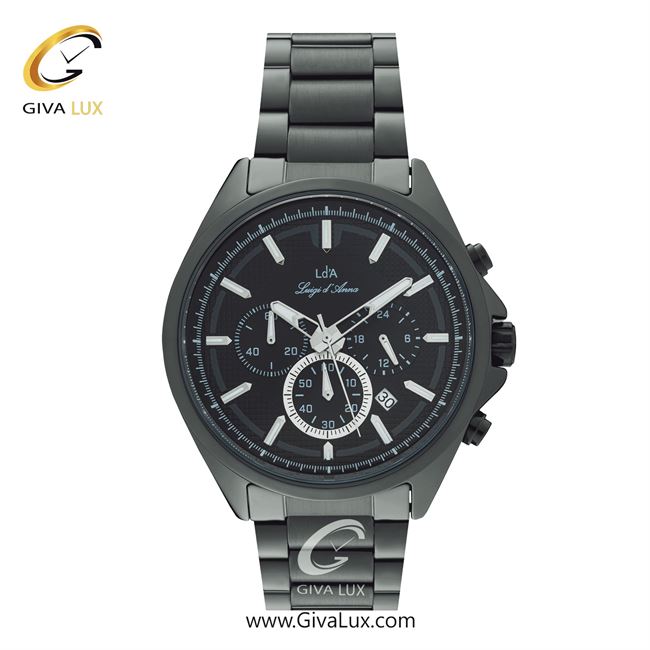 ساعت مچی اورجینال مردانه LdA سه موتوره کرنوگراف مشکی | مشکی| مشکی| کد رفرنس 2495